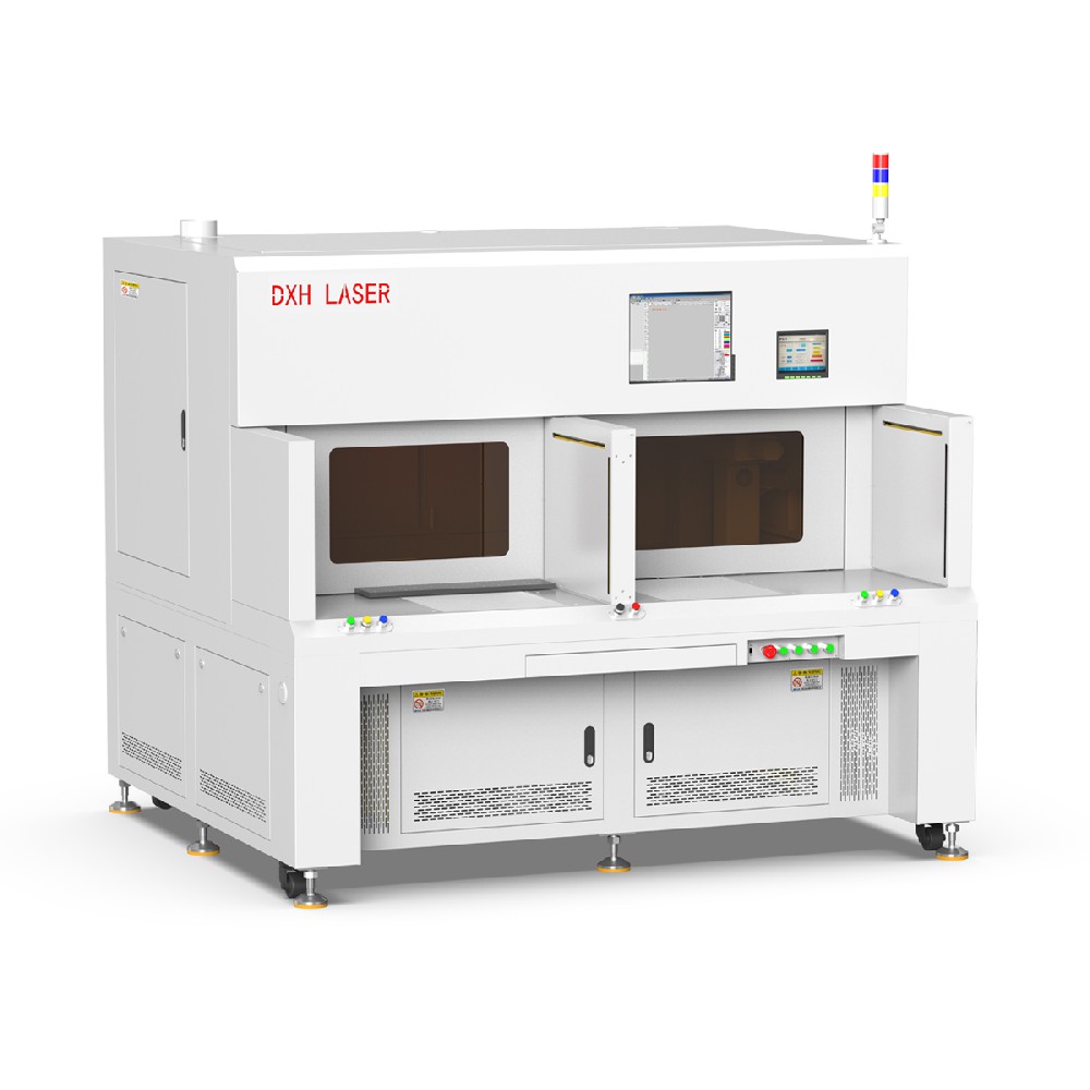 Double slide closed laser welding machine